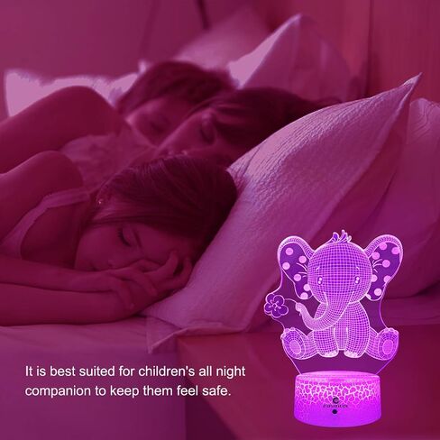 easuntec Elephant Gifts Elephant Lamp with Remote & Smart Touch 7 Colors + 16 Colors Changing Elephant Gifts for Women 4 5 6 7 8 Year Old Girl Gifts (Epht16WT) in Saudi Arabia