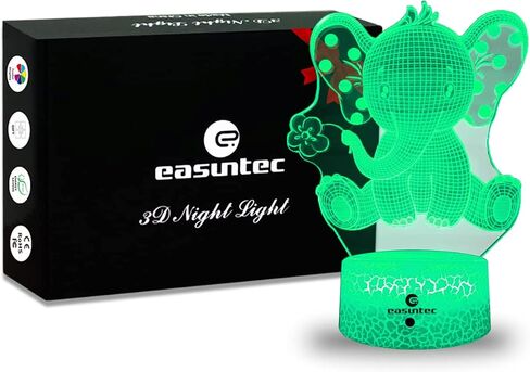easuntec Elephant Gifts Elephant Lamp with Remote & Smart Touch 7 Colors + 16 Colors Changing Elephant Gifts for Women 4 5 6 7 8 Year Old Girl Gifts (Epht16WT) in Saudi Arabia