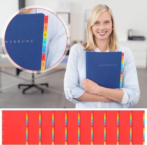 40 Pack Binder Dividers 480 Sheets 12 Tab Binder Dividers 8.2 x 11.6 Inch for 2/3/4/11 Ring Binders Multicolor Binder Divider for 3 Ring Binders, Binder Tabs Notebook Dividers for School in Saudi Arabia
