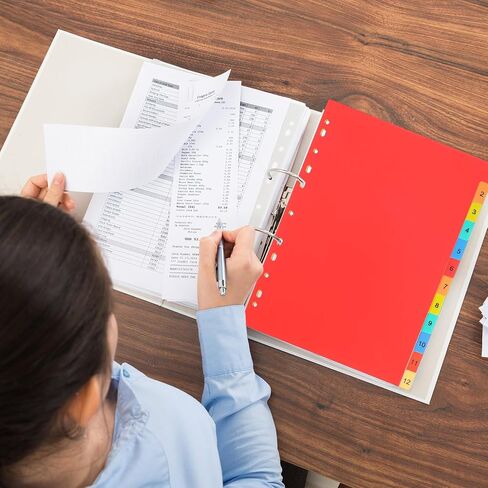 40 Pack Binder Dividers 480 Sheets 12 Tab Binder Dividers 8.2 x 11.6 Inch for 2/3/4/11 Ring Binders Multicolor Binder Divider for 3 Ring Binders, Binder Tabs Notebook Dividers for School in Saudi Arabia