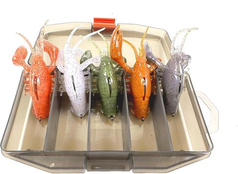 Crawfish Lures for Bass Fishing, Pre-Rigged Soft Fishing Lures, Amazing Bass Fishing Gifts for Men, 3inch, 5/8oz, 5Pcs in Saudi Arabia
