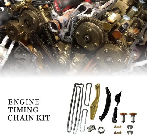 Engine Timing Chain Kit W/Tensioner, Compatible with Ford F-150/Transit/Flex/Police Interceptor/Taurus/Edge/Explorer/Mustang & Lincoln MKS/MKX/MKZ 2011-2019 V6 3.5L 3.7L in Kuwait