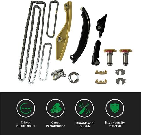 Engine Timing Chain Kit W/Tensioner, Compatible with Ford F-150/Transit/Flex/Police Interceptor/Taurus/Edge/Explorer/Mustang & Lincoln MKS/MKX/MKZ 2011-2019 V6 3.5L 3.7L in Kuwait