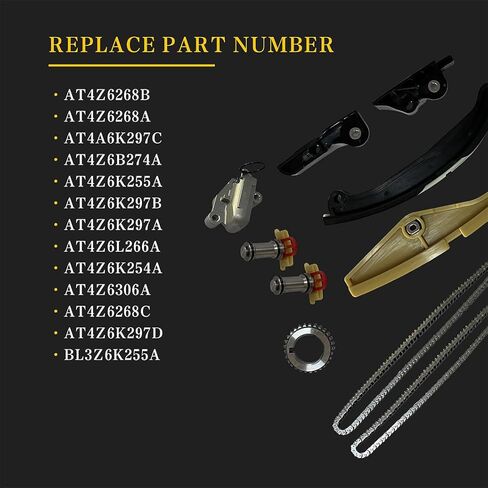 Engine Timing Chain Kit W/Tensioner, Compatible with Ford F-150/Transit/Flex/Police Interceptor/Taurus/Edge/Explorer/Mustang & Lincoln MKS/MKX/MKZ 2011-2019 V6 3.5L 3.7L in Kuwait