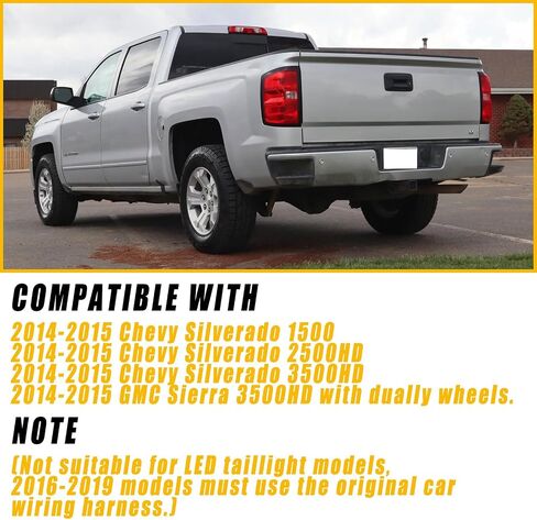 Boine متوافق مع 2014-2015 Chevy Silverado 1500 2500HD 3500HD، GMC Sierra 3500 HD ضوء خلفي للراكب الأيمن - لمبة وحزام أمان (جانب الراكب الأيمن) in Kuwait