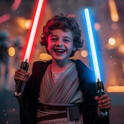 Retractable Light Sabers for Kids - Light Up Saber Mini Lightsaber Sword Toys for Boys Girls Party Supplies Easter Birthday Toy (2 Pcs) in Saudi Arabia