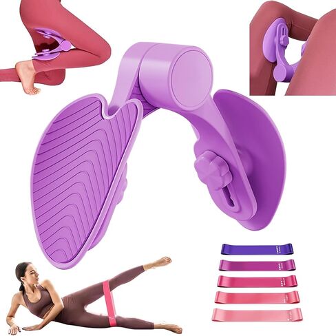 Thigh Master Resistance Adjustable, Inner Thigh Workout Equipment, Leg Exercise Equipment for Women, Hip Trainer and Pelvic Floor Muscle Trainer, Glute & Inner Thigh Exerciser - Purple in Saudi Arabia