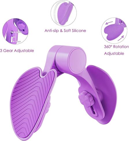 Thigh Master Resistance Adjustable, Inner Thigh Workout Equipment, Leg Exercise Equipment for Women, Hip Trainer and Pelvic Floor Muscle Trainer, Glute & Inner Thigh Exerciser - Purple in Saudi Arabia