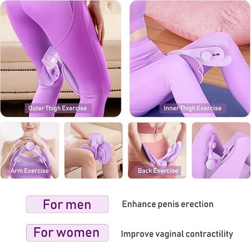 Thigh Master Resistance Adjustable, Inner Thigh Workout Equipment, Leg Exercise Equipment for Women, Hip Trainer and Pelvic Floor Muscle Trainer, Glute & Inner Thigh Exerciser - Purple in Saudi Arabia