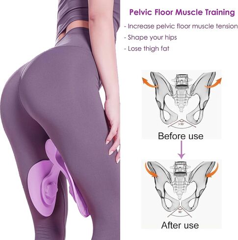 Thigh Master Resistance Adjustable, Inner Thigh Workout Equipment, Leg Exercise Equipment for Women, Hip Trainer and Pelvic Floor Muscle Trainer, Glute & Inner Thigh Exerciser - Purple in Saudi Arabia