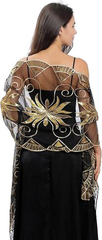 Sparkling tassels Wedding Scarf for Bride 1920s Women's Shawls and Wraps for Evening Party Dress in Saudi Arabia