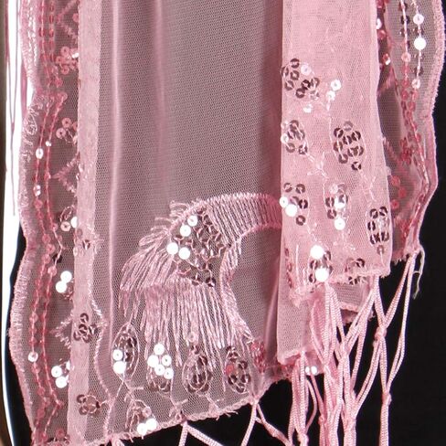 SERENITA Sequin Shawls for Evening Dresses Sparkling Wedding Bridal Party Scarf Wraps Friinged Metallic Prom Night Cover Up in Saudi Arabia