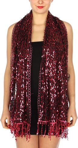 SERENITA Sequin Shawls for Evening Dresses Sparkling Wedding Bridal Party Scarf Wraps Friinged Metallic Prom Night Cover Up in Saudi Arabia