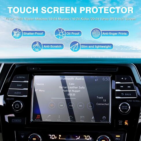 Karltys 2 Pack 8-Inch Screen Protector for 2021-2024 Nissan Kicks SV SR /16-24 Murano /16-24 Maxima /20-24 Versa Accessories, 9H Hardness Touchscreen Tempered Glass Cover Anti Fingerprint in Saudi Arabia