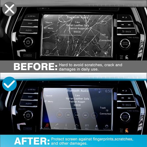 Karltys 2 Pack 8-Inch Screen Protector for 2021-2024 Nissan Kicks SV SR /16-24 Murano /16-24 Maxima /20-24 Versa Accessories, 9H Hardness Touchscreen Tempered Glass Cover Anti Fingerprint in Saudi Arabia