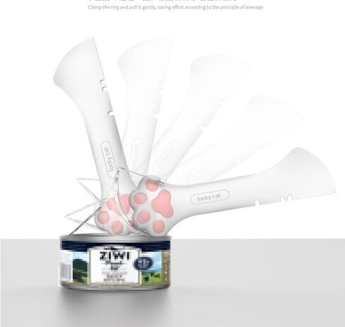 Pet Dog Cat Paw Design Silicone Mini Spatula Spoon Scooping Can Food Opener Lid (1 Gray+1 White Spoon) in Saudi Arabia