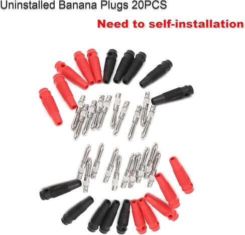 SKY TOPPOWER 4mm Banana Plugs Solder 20PCS/lot DIY Banana Plug Connectors Adapters for Electronics Testing, Repairing& Researching Accessories (Red 10pcs + Black 10pcs) in Saudi Arabia