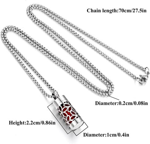 JEAN SMILE Essential Oil Necklace for Women - Aromatherapy Pendant, 316L Stainless Steel Diffuser Jewelry Gift for Men and Women - Perfect for Christmas, Birthday XN064-9 in Kuwait