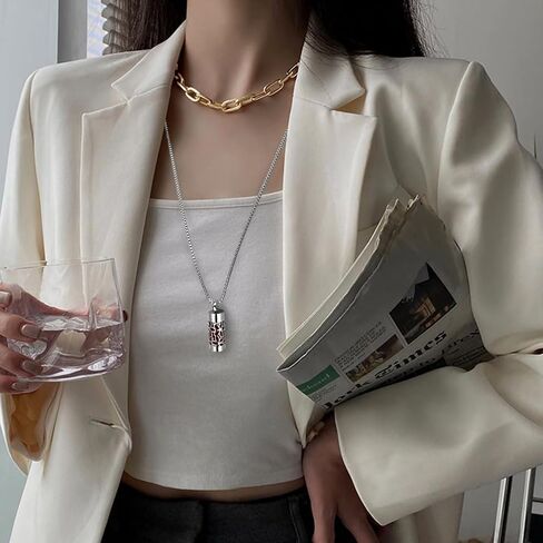 JEAN SMILE Essential Oil Necklace for Women - Aromatherapy Pendant, 316L Stainless Steel Diffuser Jewelry Gift for Men and Women - Perfect for Christmas, Birthday XN064-9 in Kuwait