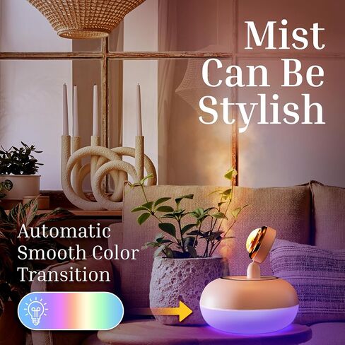 Essential Oil Diffuser, Quiet Aromatherapy. Mist Humidifier. Natural Home Fragrance Aroma Diffuser with LED Colors. with a Cool Night lamp. 300ml in Saudi Arabia