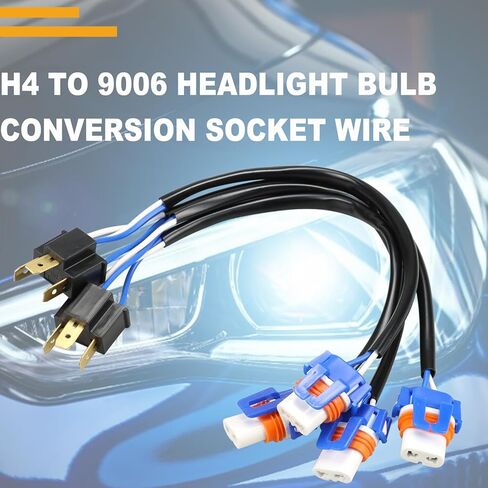 H4 إلى 9006 المصباح الأمامي تحويل المقبس سلك تسخير التوصيل ن اللعب محول مآخذ 100W حزمة من 2 in Kuwait