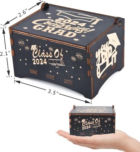 2024 Graduation Gifts for Her Him, Vintage Engraved Inspirational Wooden Music Boxes Graduation Souvenir, College, Senior, High School Inspirational Graduation Gift in Kuwait