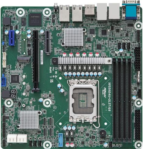 AsRock Rack W680D4U-2L2T/G5 Micro-ATX Server اللوحة الأم بمقبس واحد معالجات سلسلة Intel® Core™ من الجيل الثاني عشر والثالث عشر (LGA 1700) W680 Dual 10G LAN PCIe 5.0 in Saudi Arabia