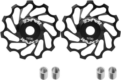 2Pcs Bicycle Ceramic Derailleur Pulley Wheel Quality Aluminum Alloy 11T Bike Derailleur Roller Compatible Shaft Diameter 4 / 5 / 6mm Derailleur Guide Roller Accessories in Saudi Arabia