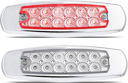 6.4 Inch Fish Shape Side Marker Light Clearance with Chrome Bezel for Trailer Truck Boat CRV Waterproof 12 LED 12V DC in Saudi Arabia