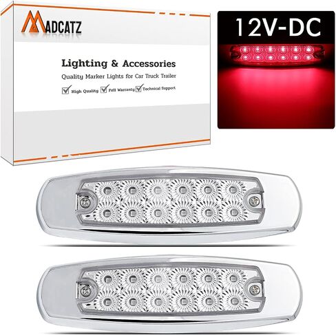 6.4 Inch Fish Shape Side Marker Light Clearance with Chrome Bezel for Trailer Truck Boat CRV Waterproof 12 LED 12V DC in Saudi Arabia