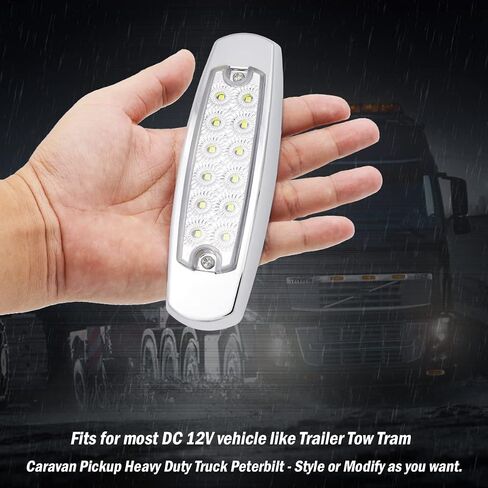 6.4 Inch Fish Shape Side Marker Light Clearance with Chrome Bezel for Trailer Truck Boat CRV Waterproof 12 LED 12V DC in Saudi Arabia