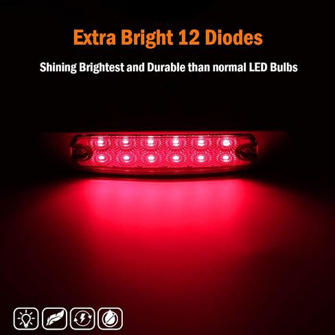 6.4 Inch Fish Shape Side Marker Light Clearance with Chrome Bezel for Trailer Truck Boat CRV Waterproof 12 LED 12V DC in Saudi Arabia
