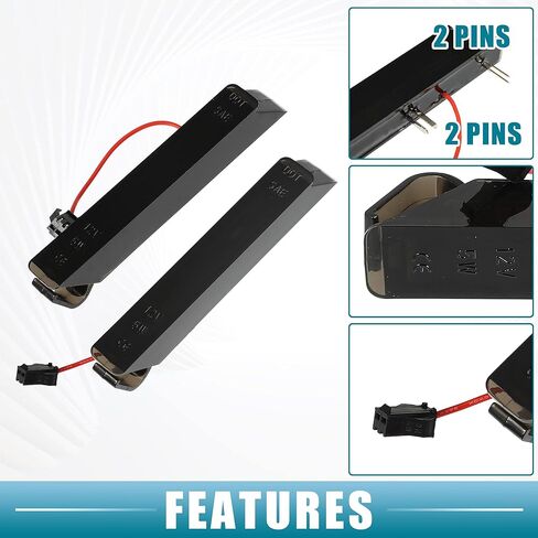 LED مرآة جانبية بدوره إشارة ضوء التخليص مصباح باب الرؤية الخلفية الجناح مرآة الوامض لفورد F150 2004-2006 الأصفر والأبيض LED عدسة سوداء 1 زوج in Saudi Arabia