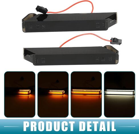 LED مرآة جانبية بدوره إشارة ضوء التخليص مصباح باب الرؤية الخلفية الجناح مرآة الوامض لفورد F150 2004-2006 الأصفر والأبيض LED عدسة سوداء 1 زوج in Saudi Arabia