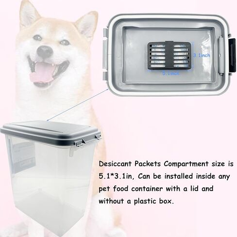 حقيبة تجفيف طعام الحيوانات الأليفة من xcivi مكونة من 6 عبوات، متوافقة مع حاوية تخزين طعام الحيوانات الأليفة IRIS للقطط والكلاب، تحافظ على طعام الحيوانات الأليفة جافًا وطازجًا (6 مجففات + حجرة واحدة) in Kuwait