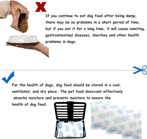 حقيبة تجفيف طعام الحيوانات الأليفة من xcivi مكونة من 6 عبوات، متوافقة مع حاوية تخزين طعام الحيوانات الأليفة IRIS للقطط والكلاب، تحافظ على طعام الحيوانات الأليفة جافًا وطازجًا (6 مجففات + حجرة واحدة) in Kuwait