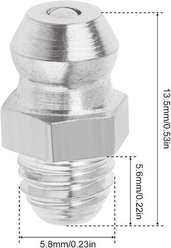 10 Pcs Hydraulic Grease Fittings Assortment 1/8" 304 Stainless Steel Zerk Fitting Grease Gun Kit Straight 45 90 Degree Angled Metric Grease Fitting (180 Degree) in Saudi Arabia