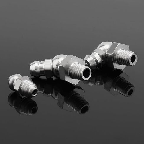 10 Pcs Hydraulic Grease Fittings Assortment 1/8" 304 Stainless Steel Zerk Fitting Grease Gun Kit Straight 45 90 Degree Angled Metric Grease Fitting (180 Degree) in Saudi Arabia