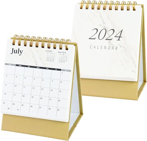 تقويم مكتب صغير، من يونيو 2023 إلى ديسمبر 2024، تقويم مكتبي قابل للطي، تقويم مكتبي صغير للمكتب المنزلي والمدرسة (عبوتان) in Kuwait