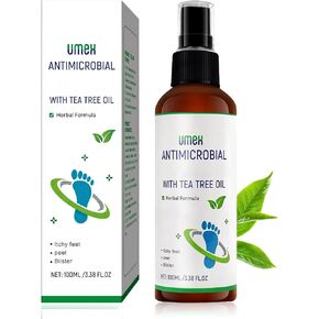 Umex Foot Spray & Deodorizer - Natural Odor Eliminator with Tea Tree Oil & Aloe - Refreshing Foot Mist for All-Day Freshnes in Saudi Arabia