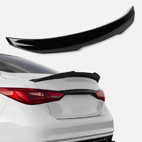 Rear Spoiler Fit for 2014-2024 Infiniti Q50/ Q50S/ 2.0t/ 3.0t/ Luxe/Premium 4-Door Sedan, PSM Style Duckbill Tail Trunk Lip Wing Sporty Appearance Glossy Black in Kuwait
