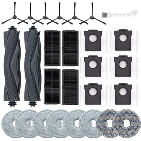 27Pcs Replacement Parts for Dreame L10s Ultra Gen2/L10s Pro Ultra Heat/X30 Ultra/Mova E30 Ultra Vacuum Cleaner Accessories Kit,2 Main Brush,4 HEPA Filters,8 Mop Pads,6 Dust Bags,6 Side Brushes in Saudi Arabia