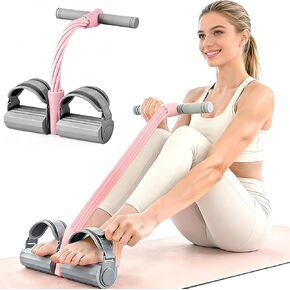 Adjustable Ankle Strap Resistance Band with Handle, Upgraded 6 Tube Manual Tension Training Pedal, Natural Rubber Foot Resistance Band, Fits All Foot Sizes and Weights in Saudi Arabia