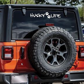 Husky Life Decal Vinyl Sticker Auto Car Truck Wall Laptop | White | 12" x 2" in Kuwait