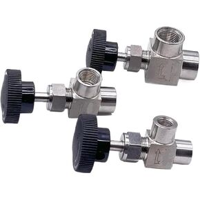1 قطعة 1/8 "1/4" 3/8 "1/2" لولبة داخلية صمام قابل للتعديل 90 درجة الفولاذ المقاوم للصدأ 304 on/Off(1/4") in Kuwait