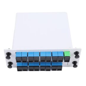 Aramox PLC 1x16 SC UPC كاسيت بطاقة الألياف الضوئية الفاصل، غطاء ABS، الطول الموجي 1310/1550 نانومتر، للأسلاك المنزلية والألياف البصرية LAN in Kuwait