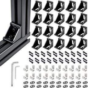4040 Series Aluminum Extrusion Inside Corner Brackets - 10 Sets Black Brackets for 8mm T-Slot, CNC/Robotics Frame Accessories in Saudi Arabia