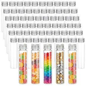 60 Pack 75ml Clear Plastic Test Tubes with Screw Caps – Flat-Bottomed Candy Tubes for Bath Salts, Spices, Party Favors & Science Experiments in Kuwait