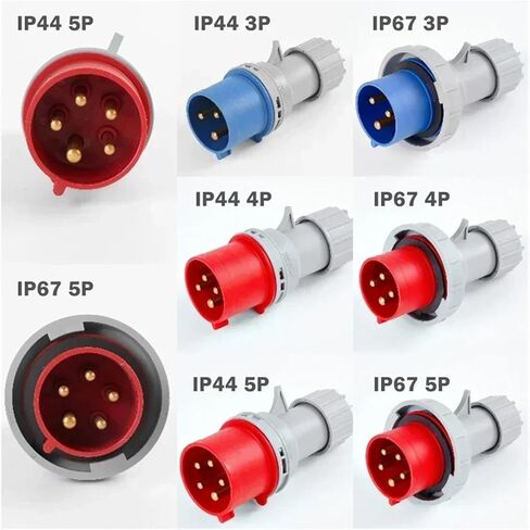 Industrial Plug and Socket Waterproof Connector 3PIN 4PIN 5PIN 16A/32A Electrical Connection Wall Mount(10 PCS IP44-4P) in Saudi Arabia