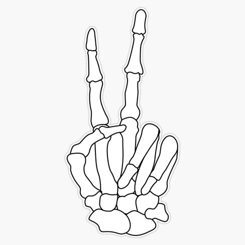 Skeleton Peace Sign Sticker Sticker Bumper Sticker Vinyl Decal 5" in Saudi Arabia